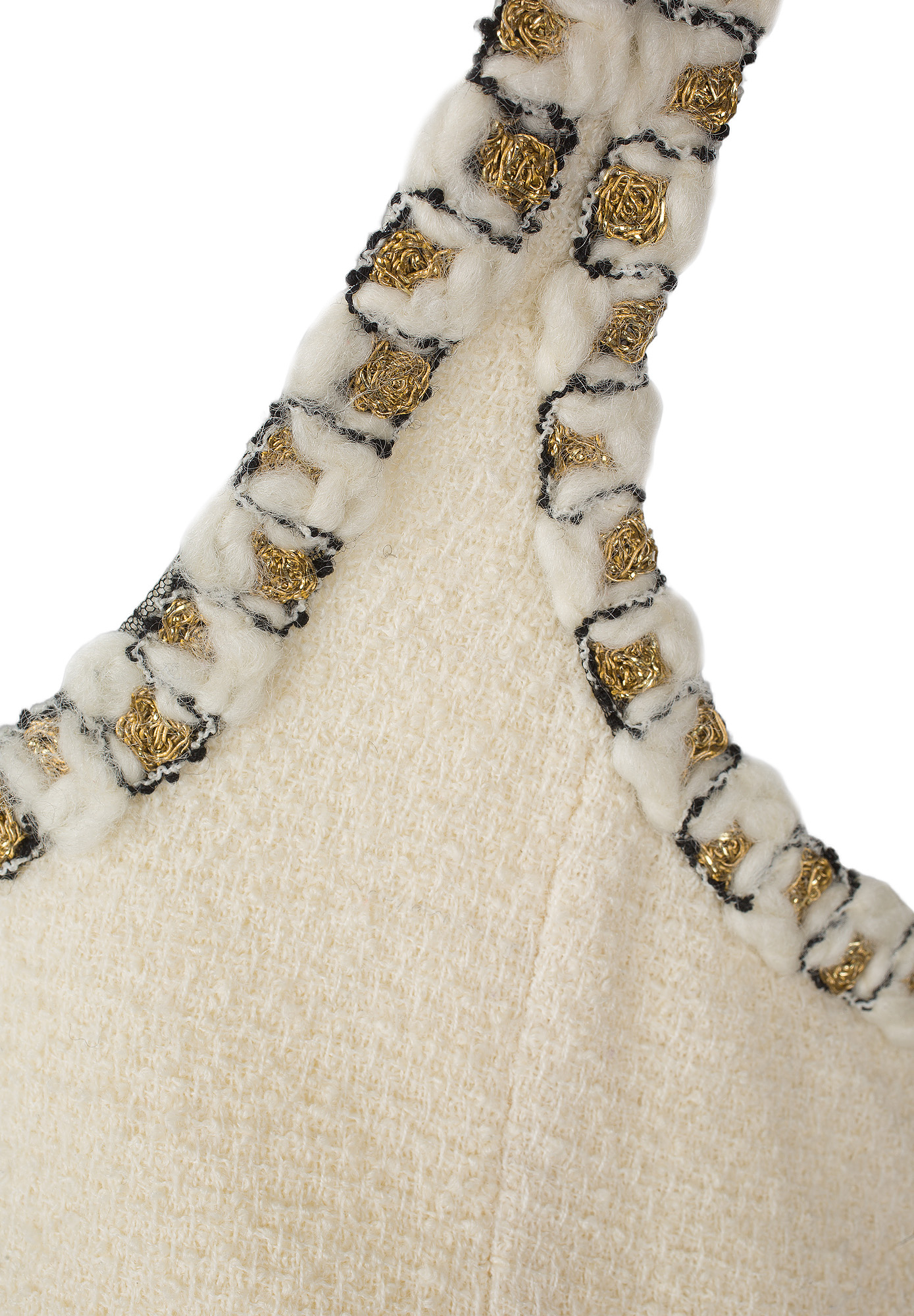 Твидовый сарафан Chanel с золотистой отделкой