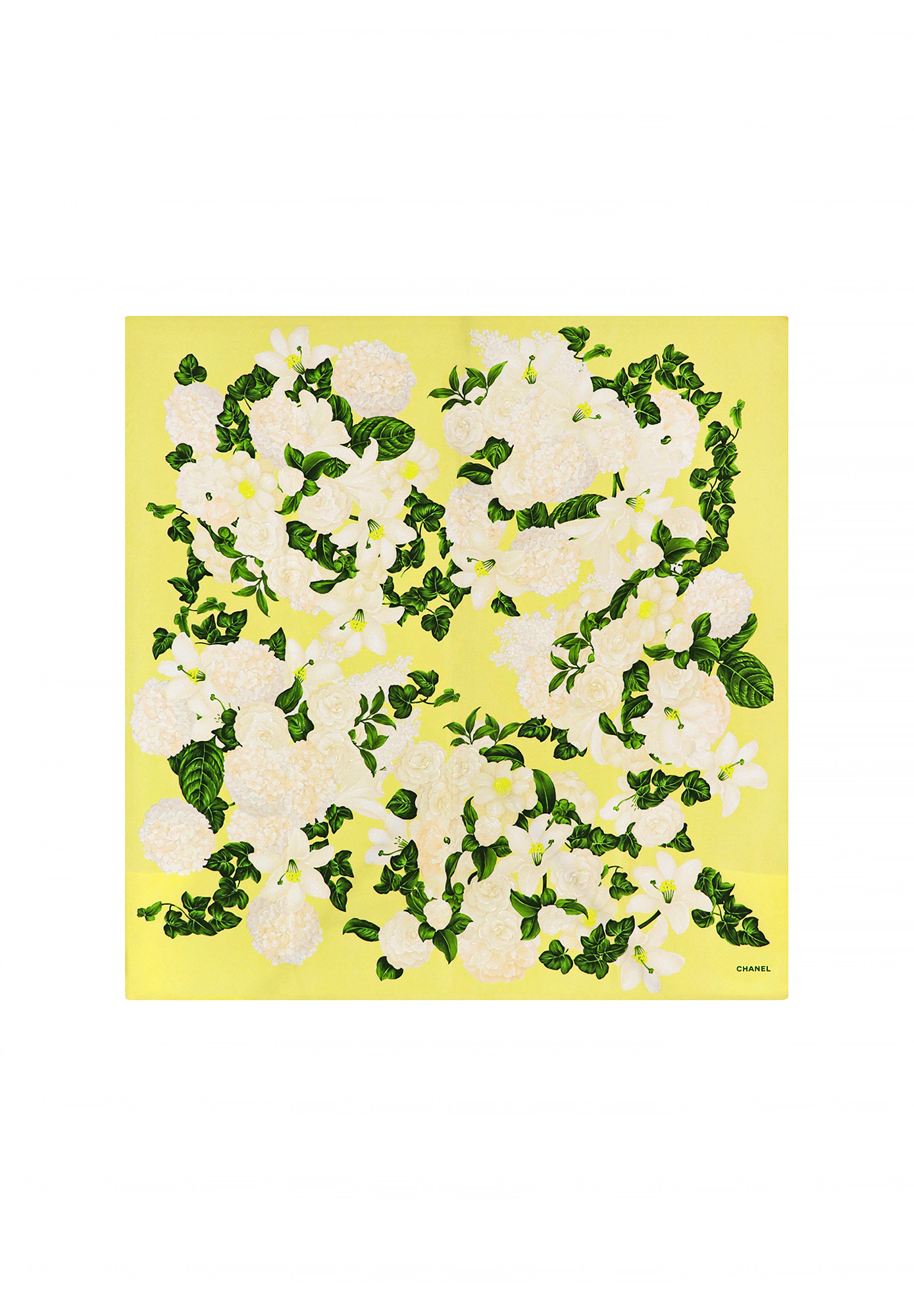 Шелковый платок Chanel с цветами