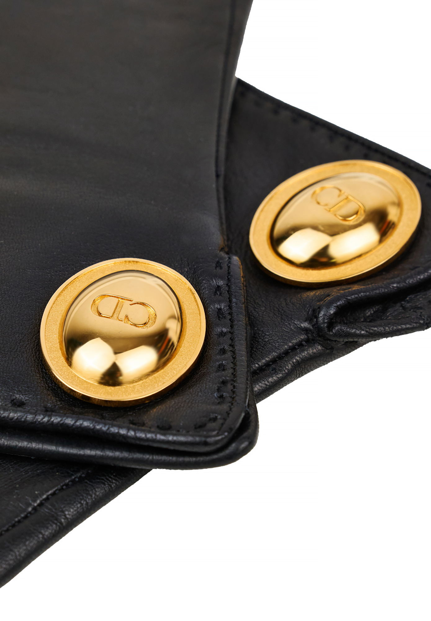 Кожаные перчатки Christian Dior с логотипом