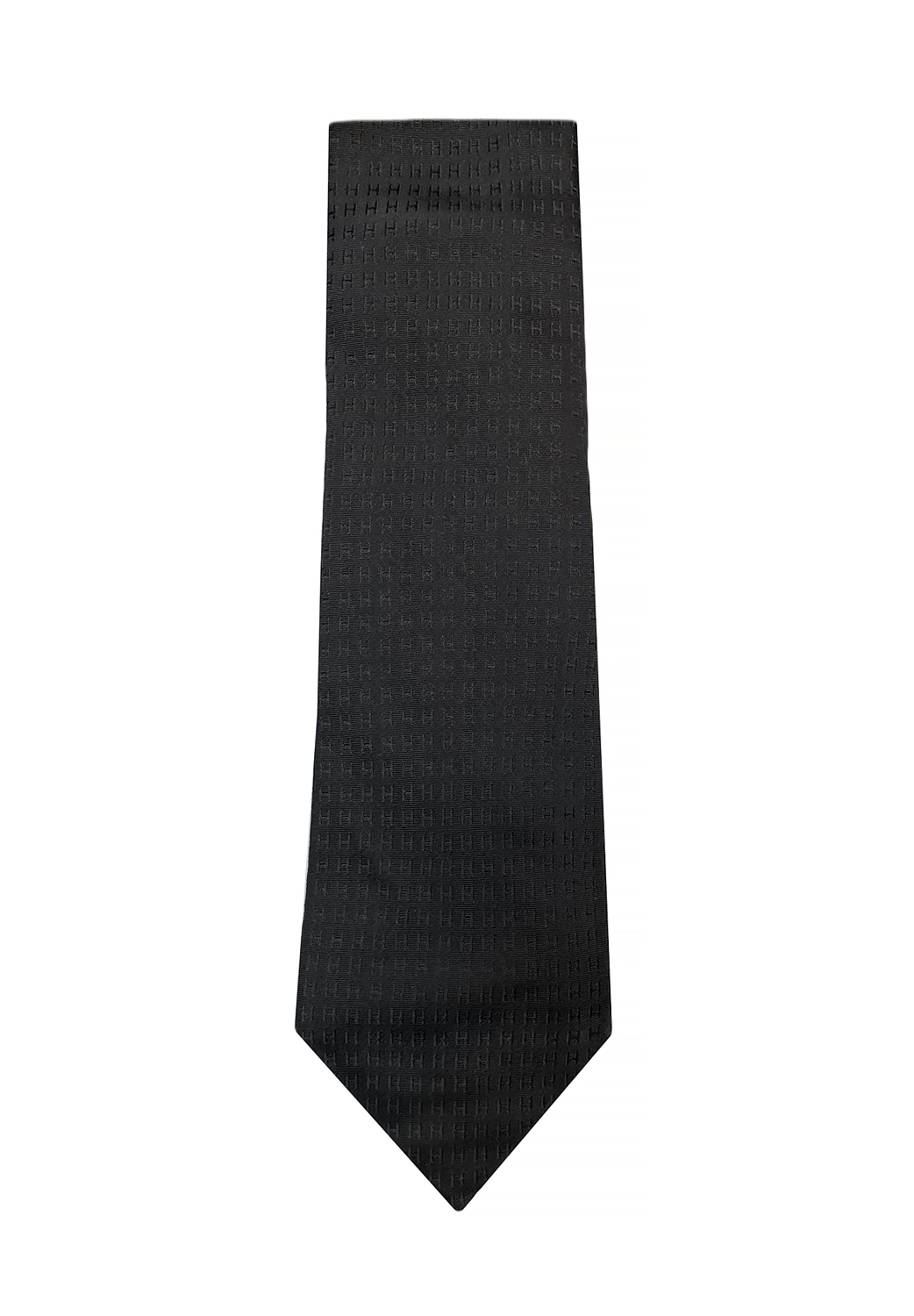 Черный шелковый галстук Hermès