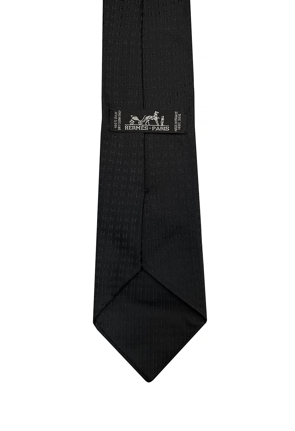 Черный шелковый галстук Hermès