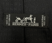Черный шелковый галстук Hermès