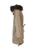 Бежевая парка Christian Dior с меховой отделкой