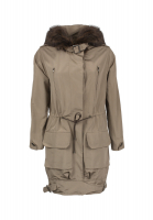 Бежевая парка Christian Dior с меховой отделкой