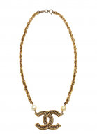 Колье Chanel с подвеской-логотипом и жемчужинами