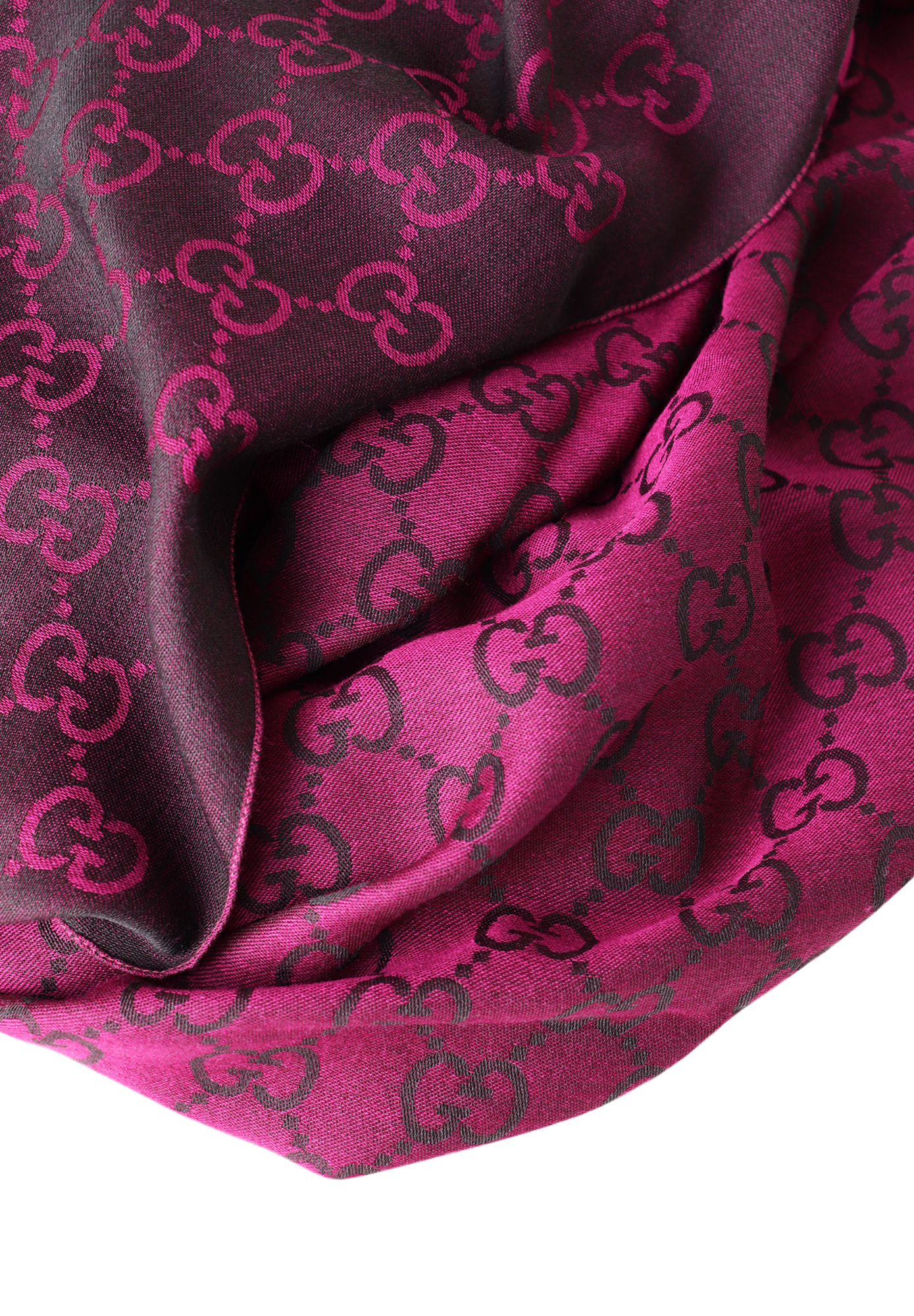 Шаль Gucci с монограммами и бахромой