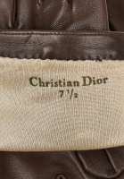 Кожаные перчатки Christian Dior с логотипом