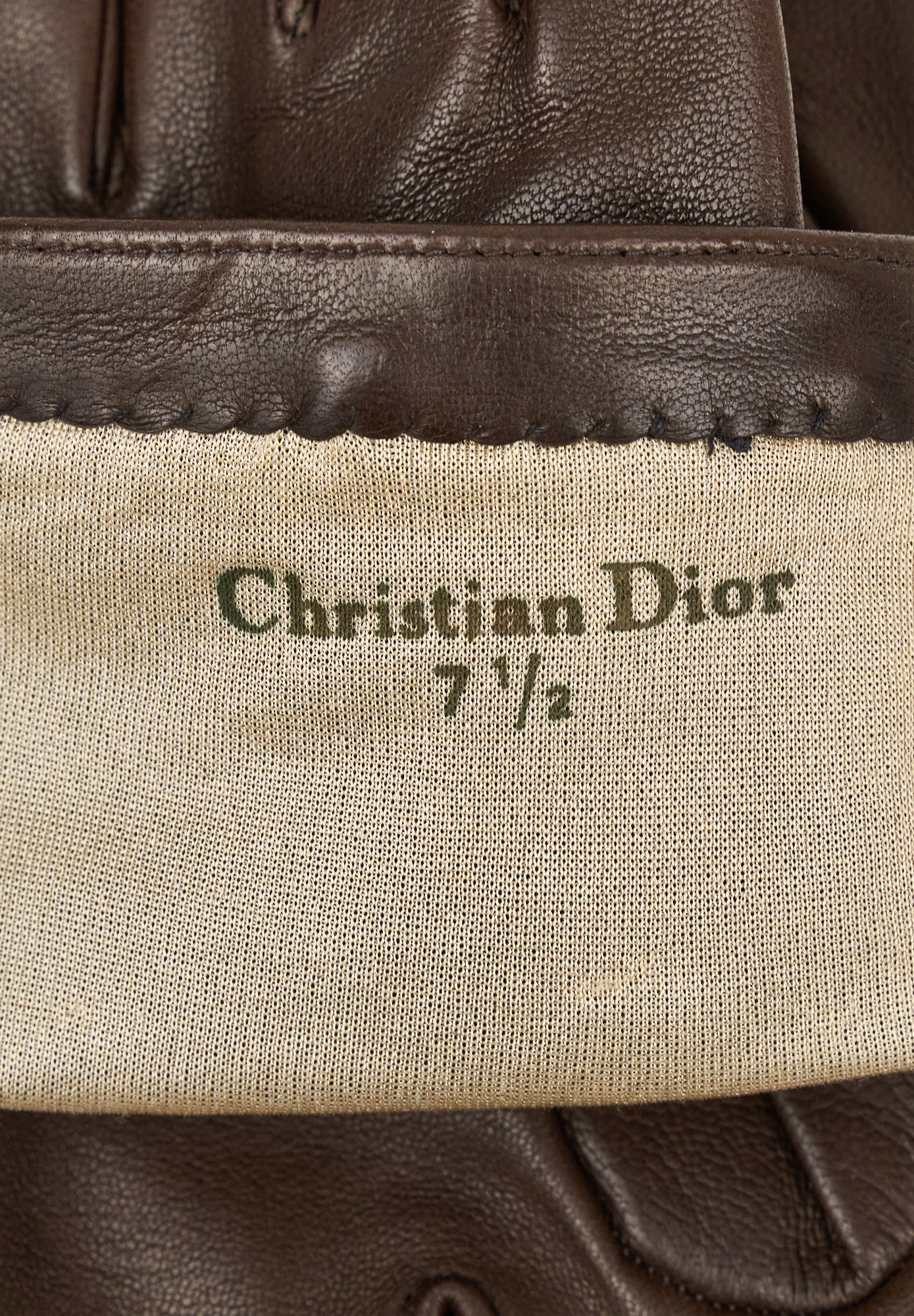 Кожаные перчатки Christian Dior с логотипом