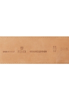 Бежевый ремень Fendi с крупной пряжкой