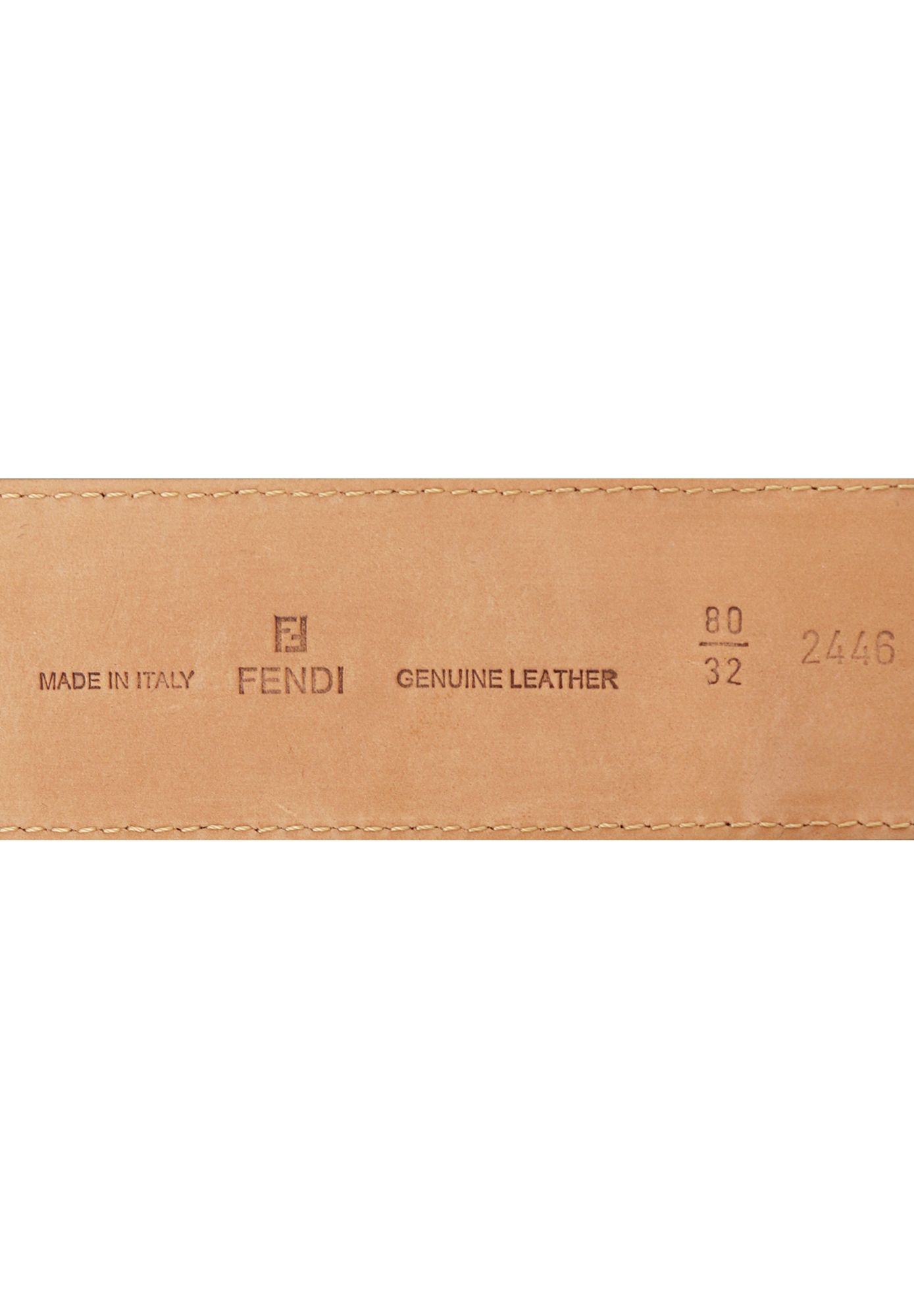 Бежевый ремень Fendi с крупной пряжкой