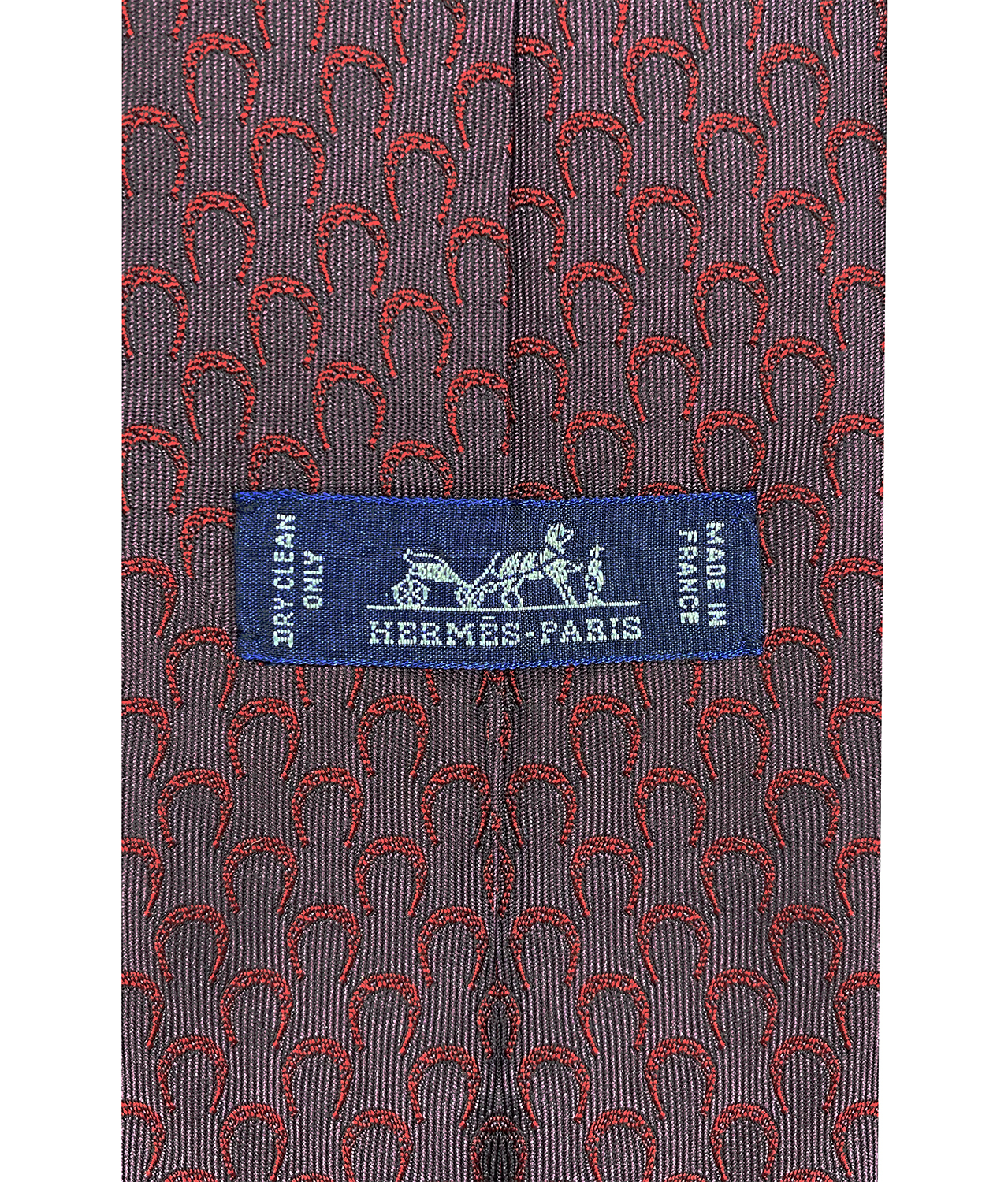 Шелковый галстук Hermès с подковами