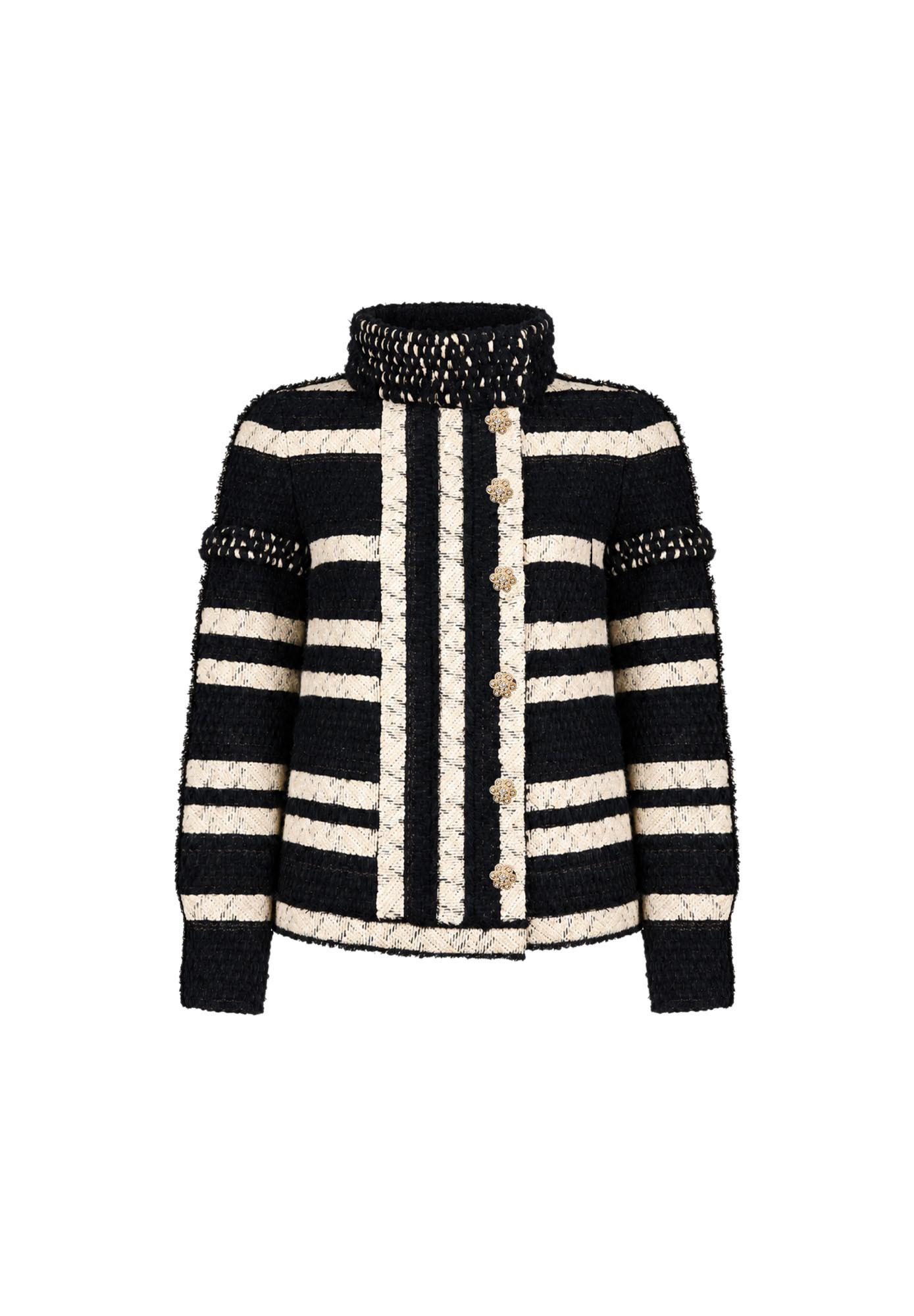 Черно-белый твидовый жакет Chanel Paris-Moscou