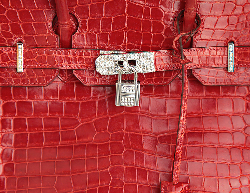 Крокодиловая сумка Hermès Birkin 30 с бриллиантами
