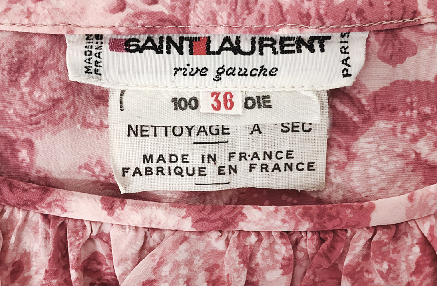 Розовое платье Saint Laurent