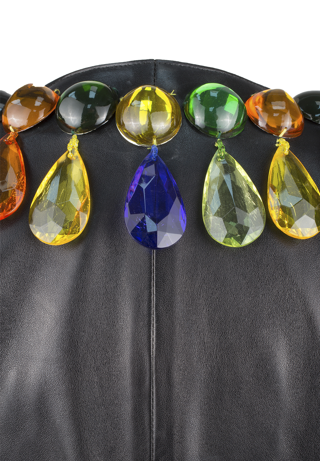 Кожаный жакет Yves Saint Laurent с кристаллами