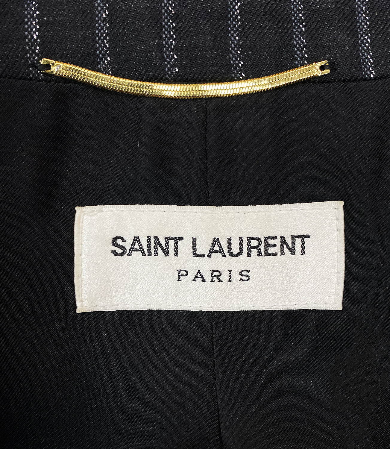 Черный жакет Saint Laurent в полоску