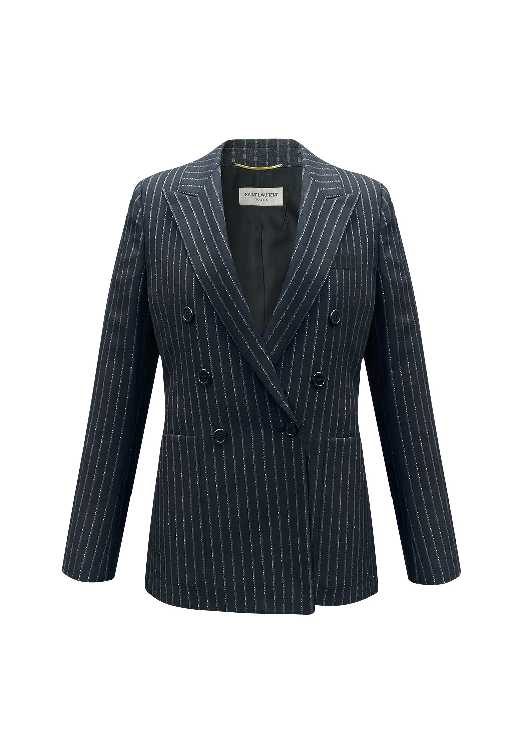 Черный жакет Saint Laurent в полоску