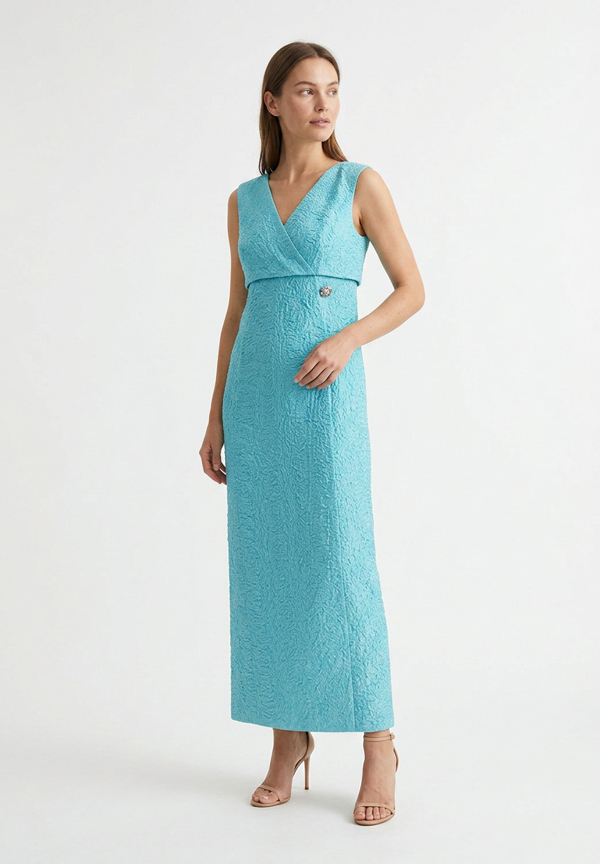 Бирюзовое платье Mademoiselle Carven haute couture
