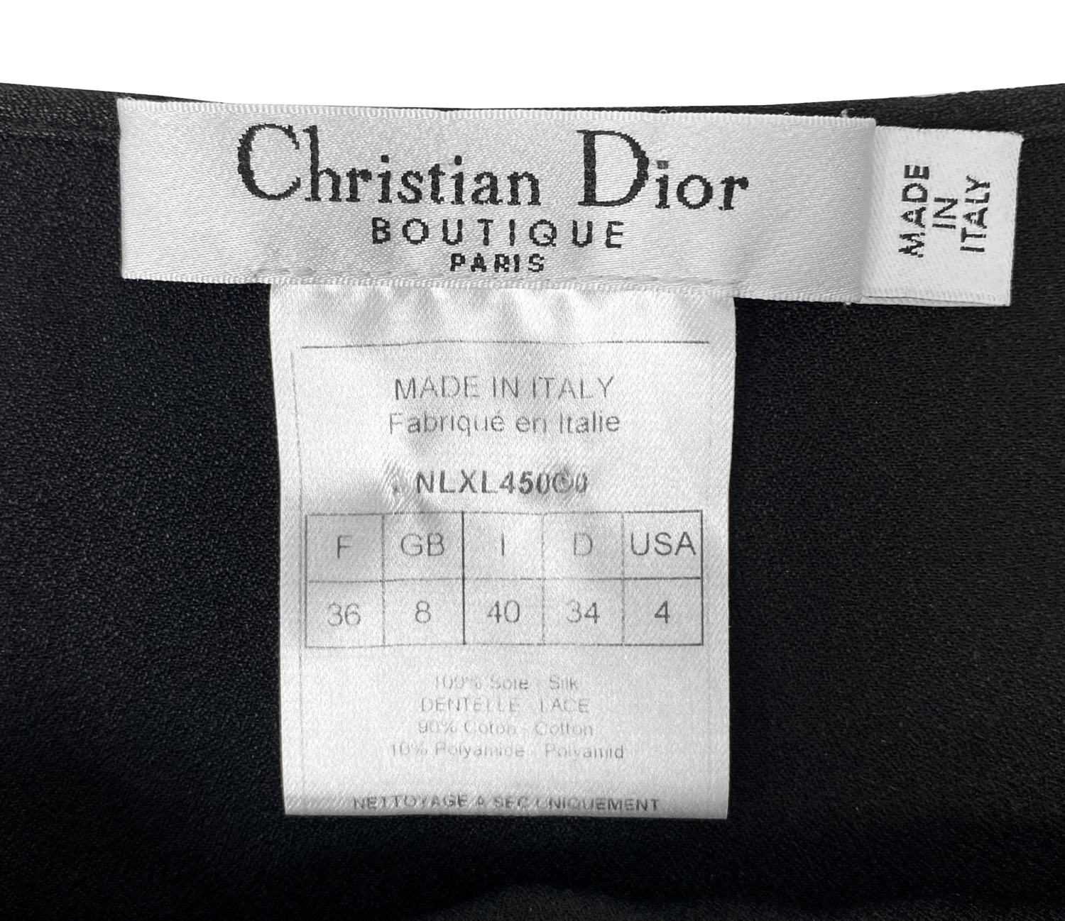 Чёрный топ Christian Dior с кружевом