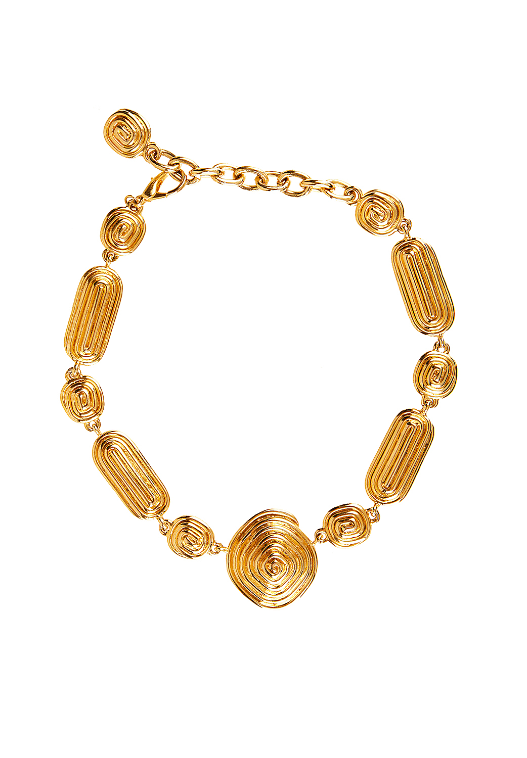 Массивное золотистое колье-цепь