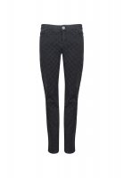 Тёмно-серые джинсы Chanel с бархатной стёжкой