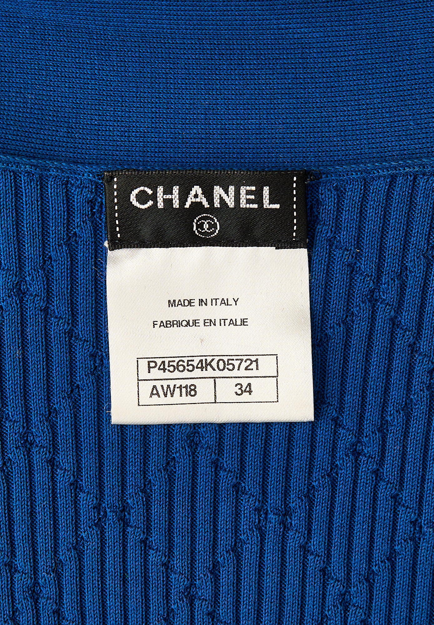 Синий удлиненный кардиган Chanel