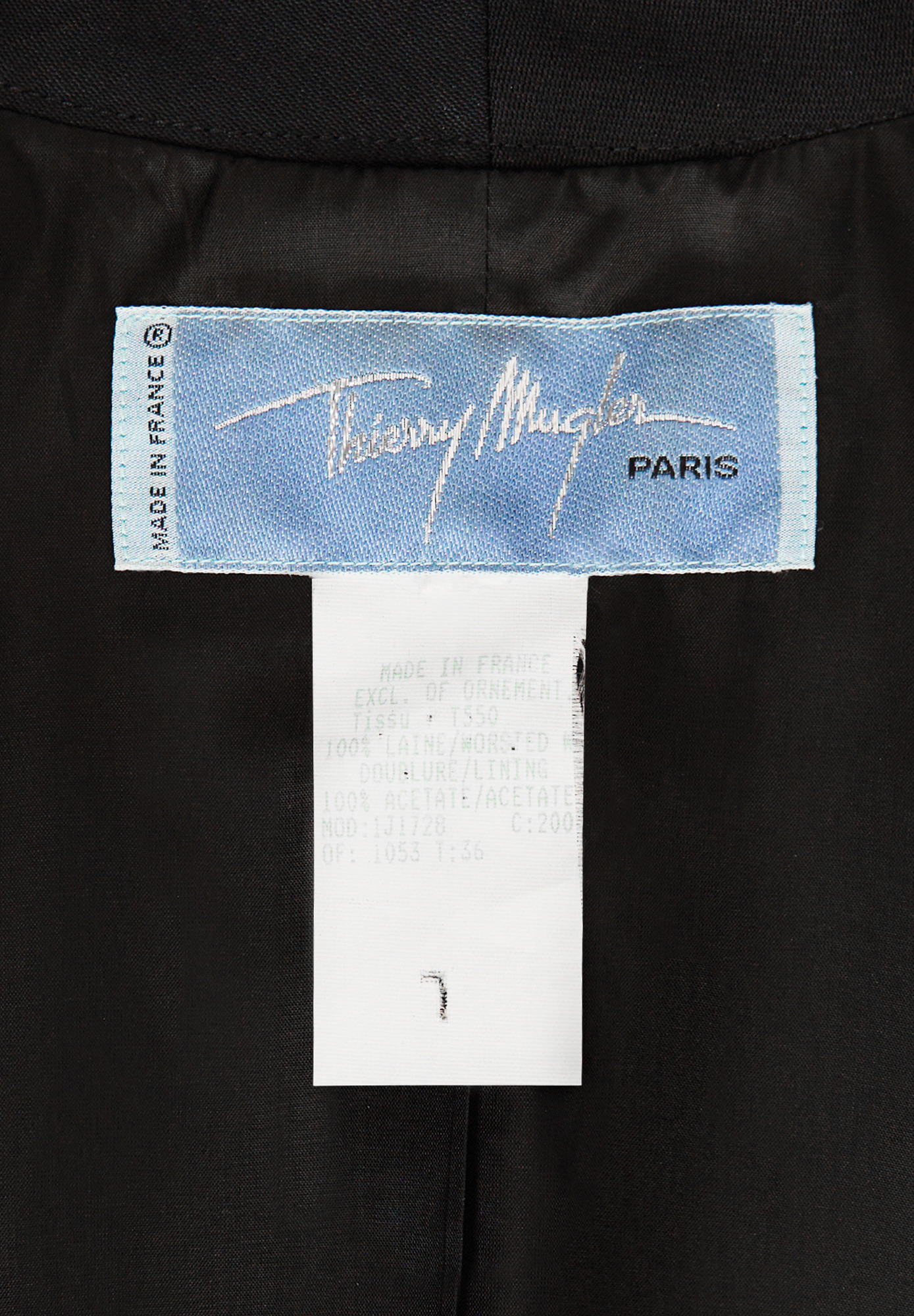 Черный жакет Thierry Mugler с серебристыми элементами