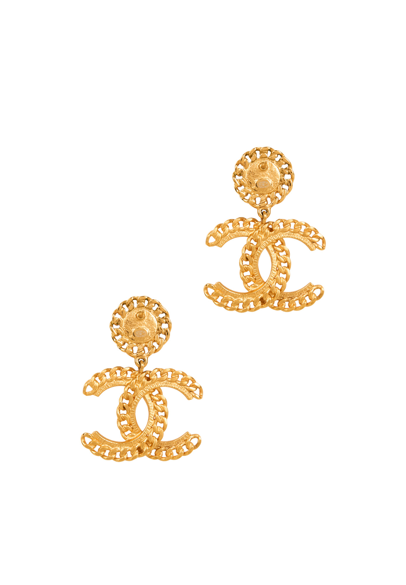 Серьги Chanel с жемчужинами и логотипом 
