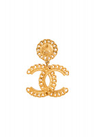 Серьги Chanel с жемчужинами и логотипом 