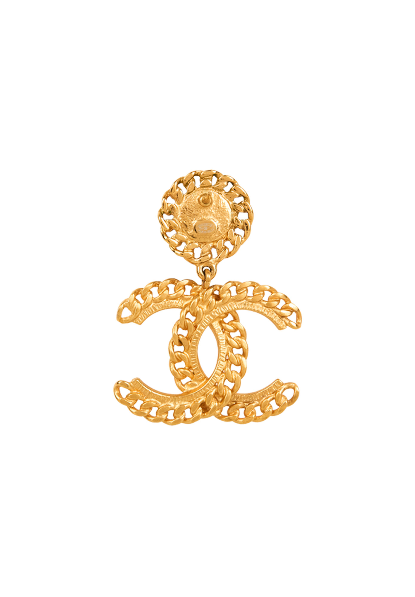 Серьги Chanel с жемчужинами и логотипом 