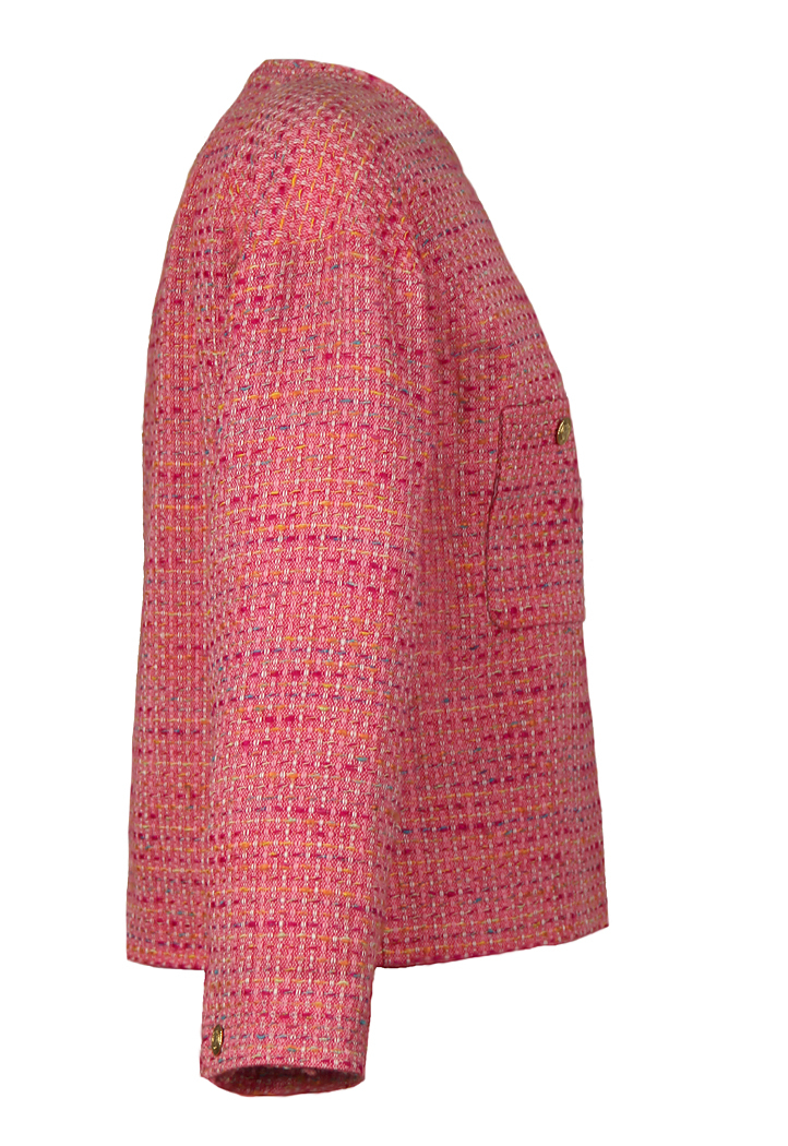 Розовый твидовый жакет Chanel