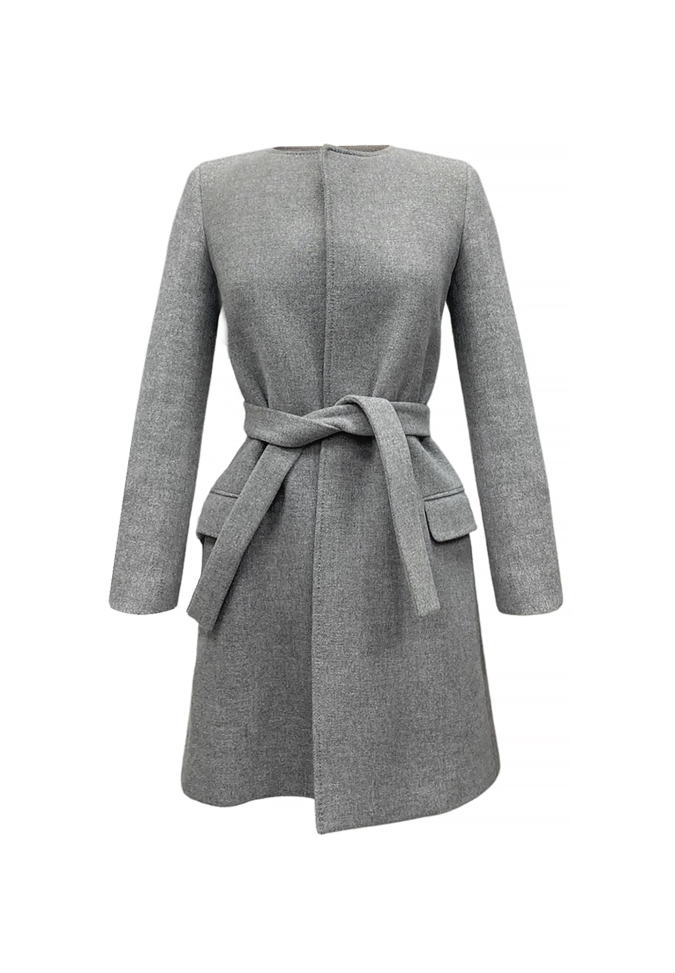 Серое пальто Yves Saint Laurent