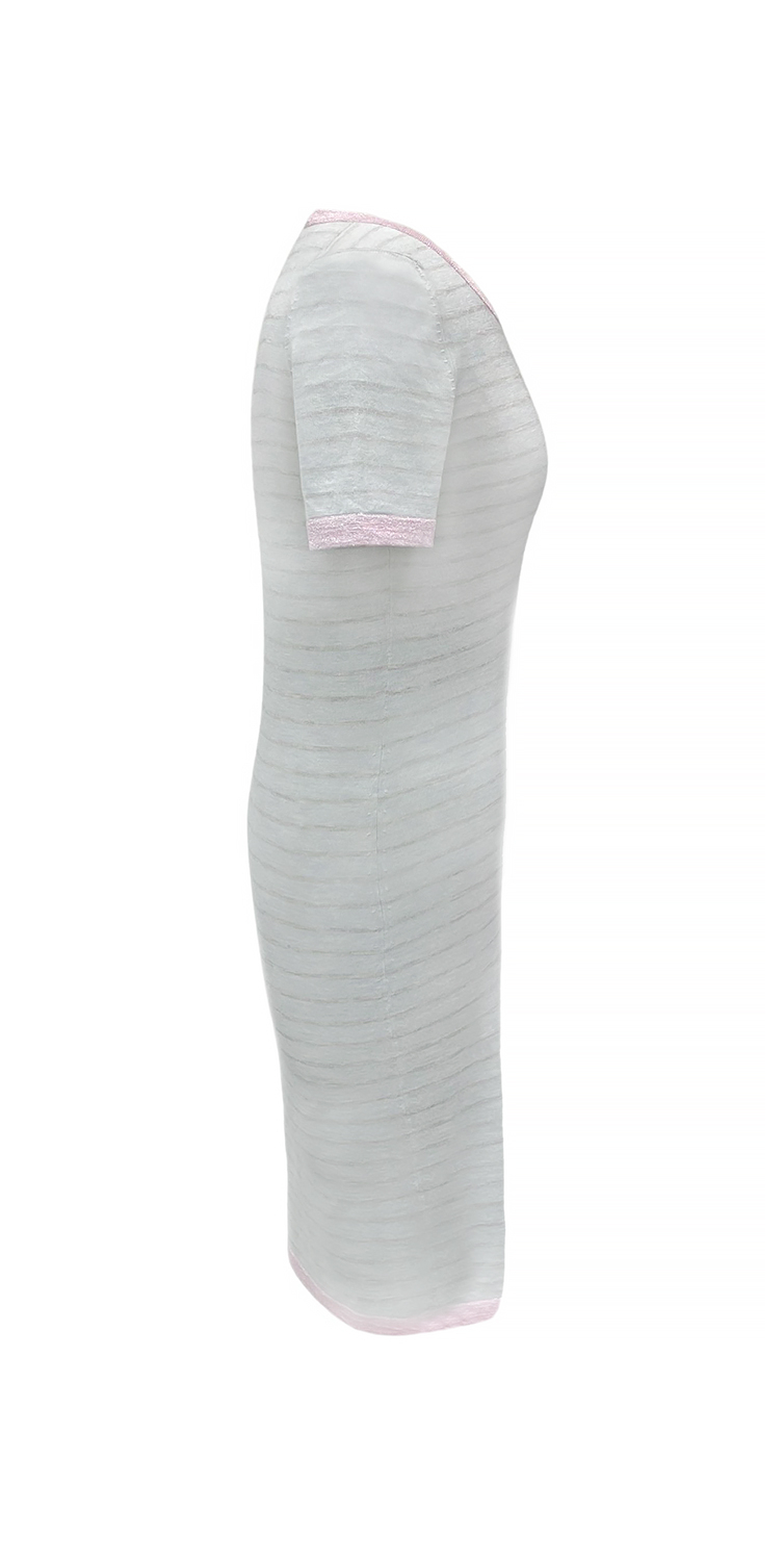 Серое платье Chanel в полоску