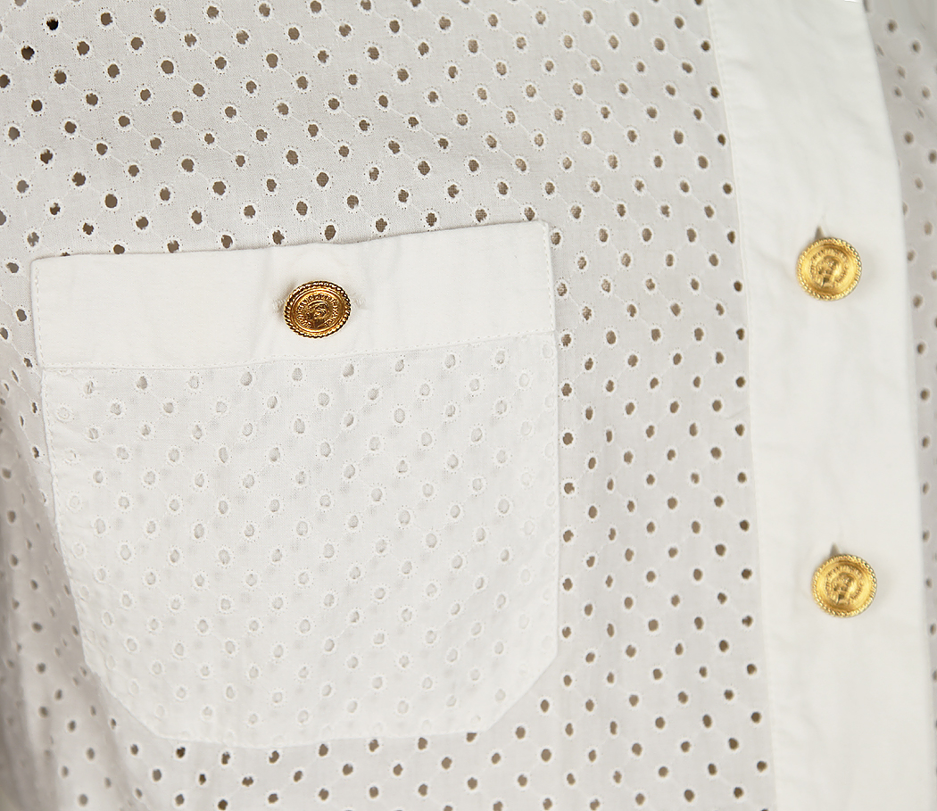 Белое хлопковое платье Chanel