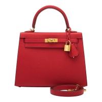 Cумка Hermès Kelly 25 Rouge Casaque в коже Epsom