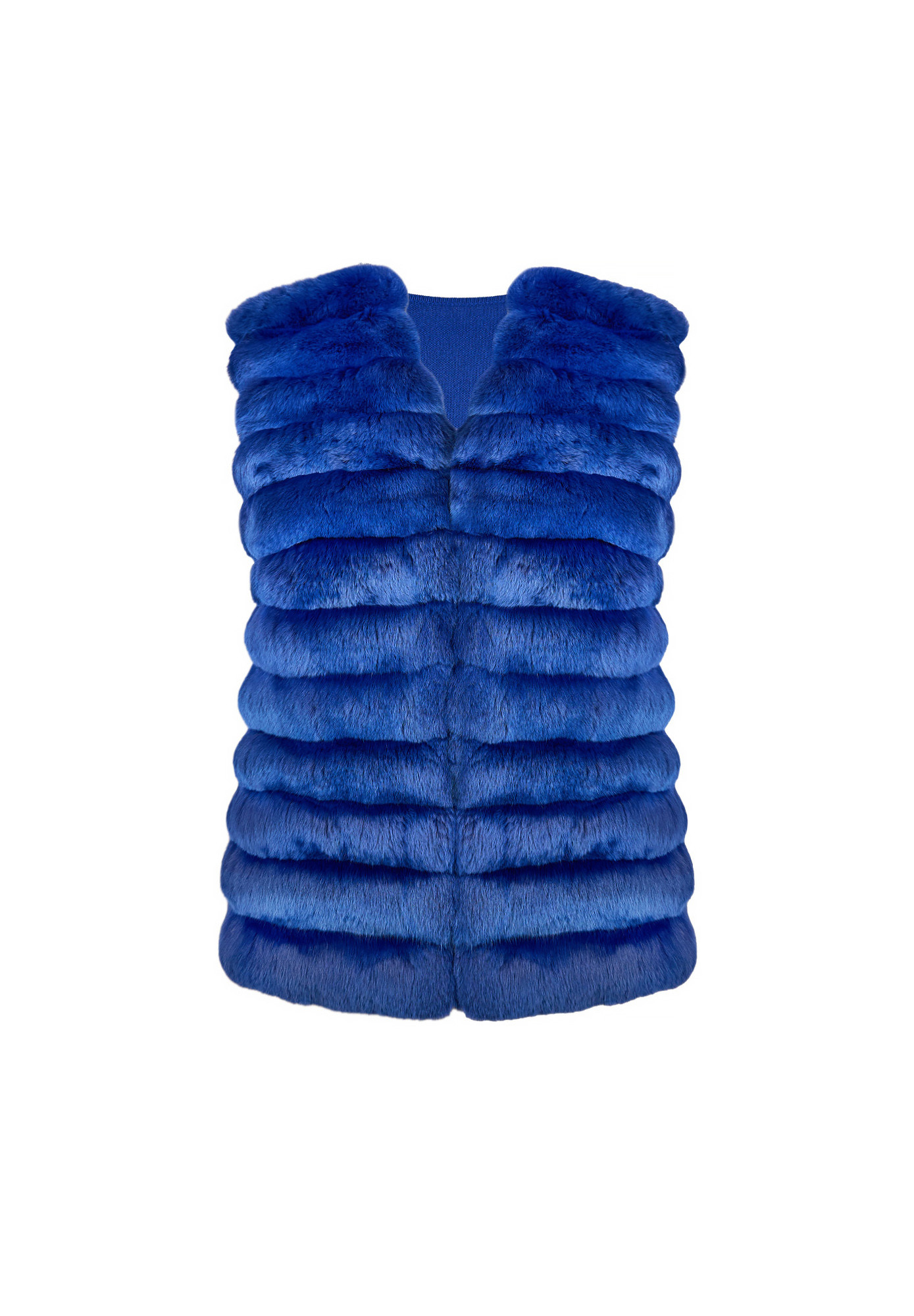 Синий меховой жилет Loro Piana