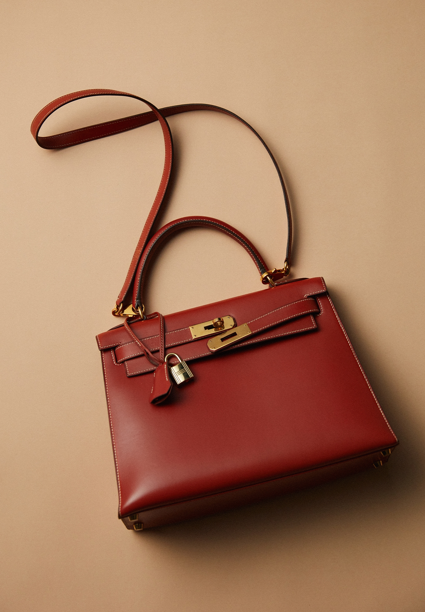 Сумка Hermès Kelly 28 Brique Box Sellier