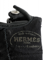 Чёрные кожаные перчатки Hermès