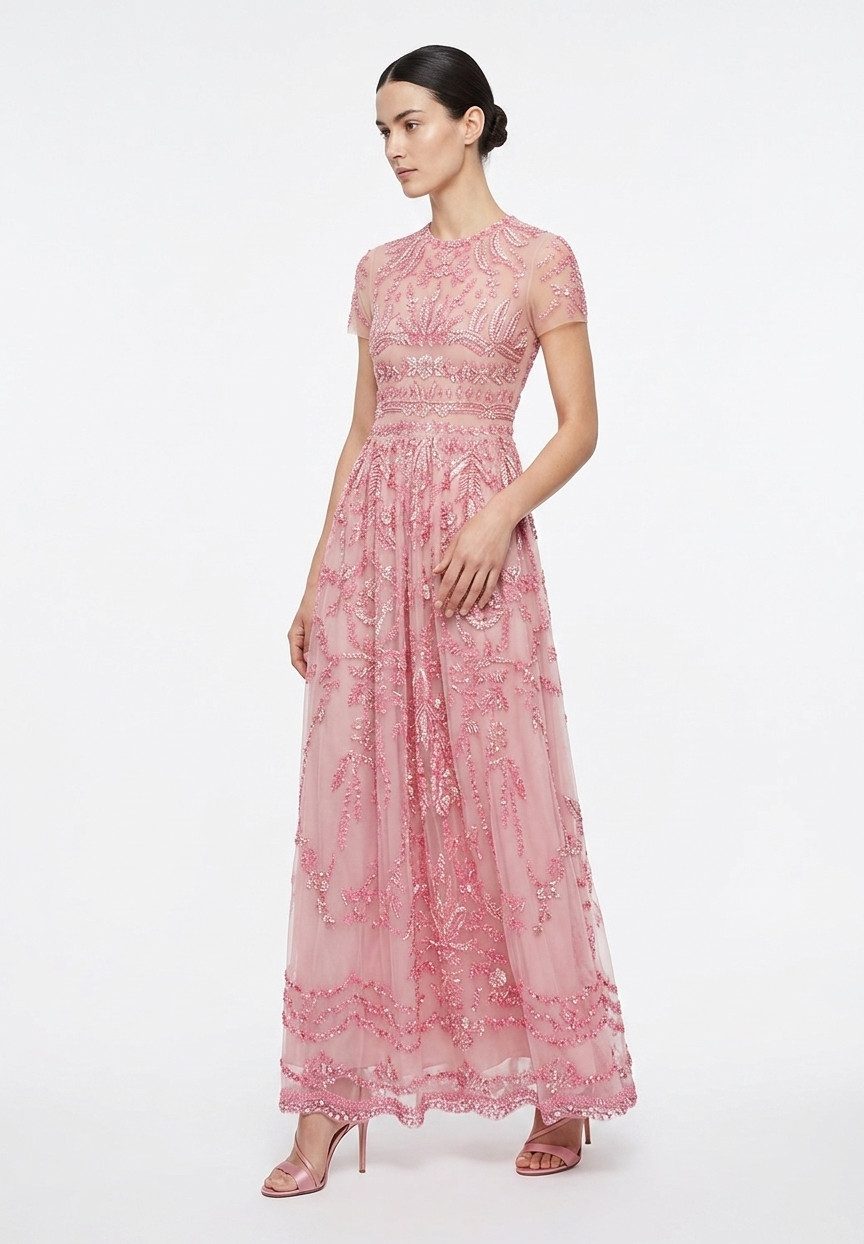 Розовое вечернее платье Valentino
