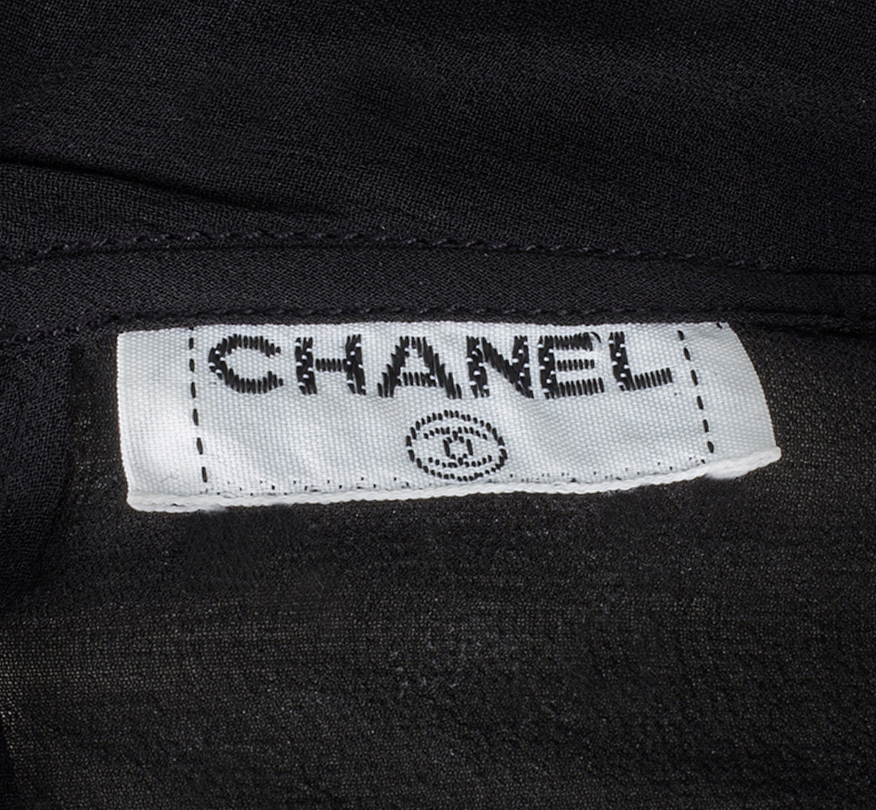 Черная блузка Chanel с бантом