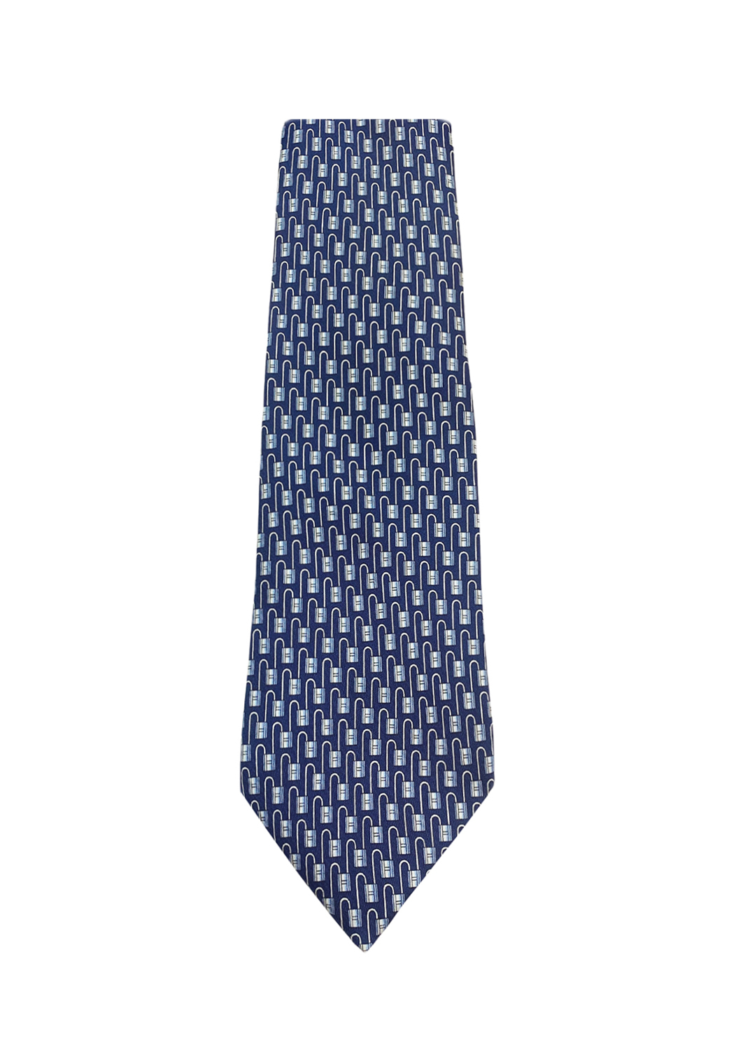 Шелковый галстук Hermès с замками