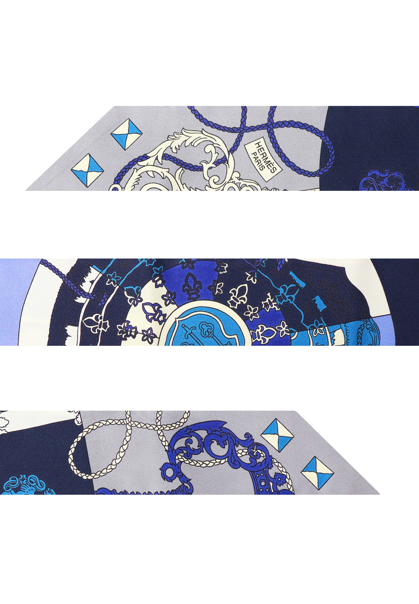 Шелковый платок Hermès Twilly Tours de Clés