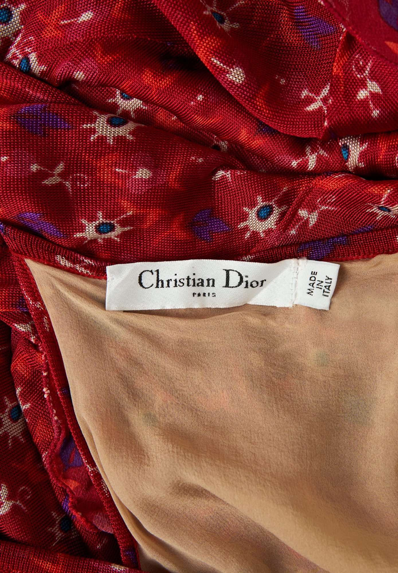 Красный комплект Christian Dior с цветочным принтом