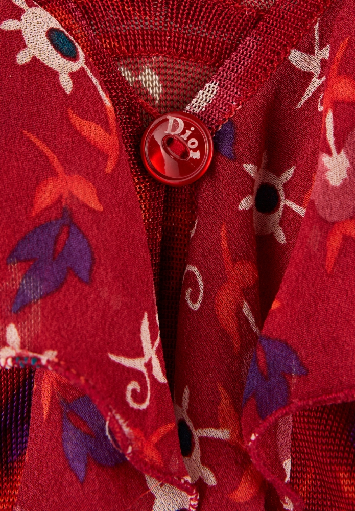 Красный комплект Christian Dior с цветочным принтом