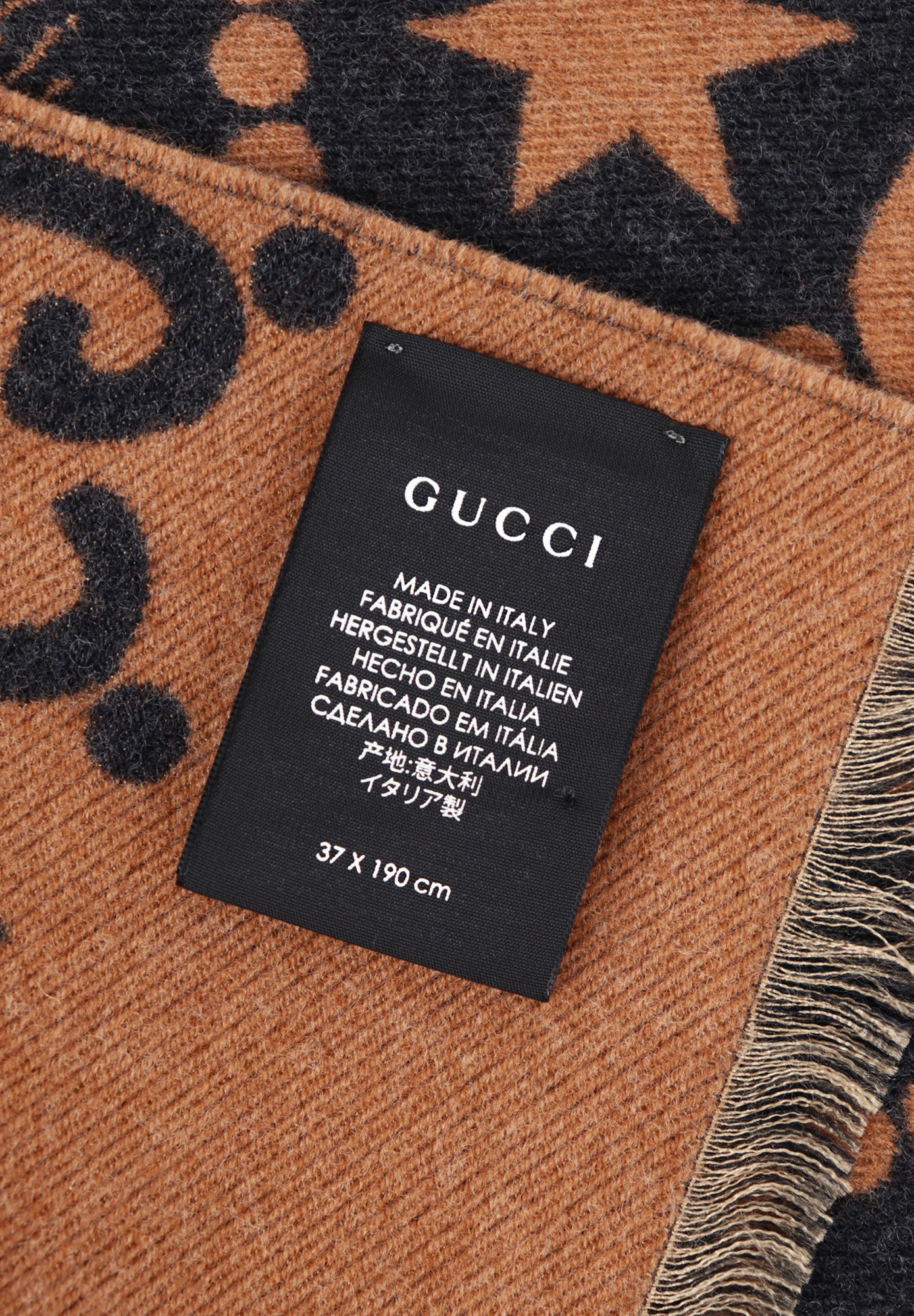 Двусторонний шарф Gucci с монограммами