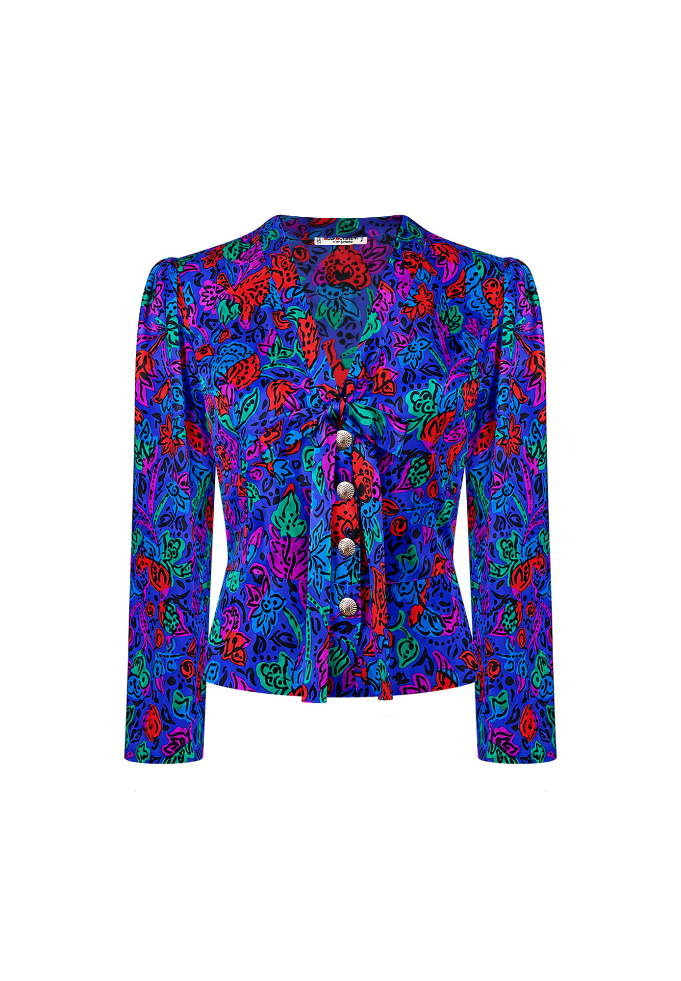 Шелковая блузка Saint Laurent с цветами