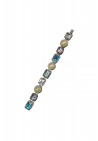 Серебристый браслет Chanel с кристаллами