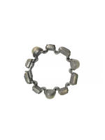 Серебристый браслет Chanel с кристаллами