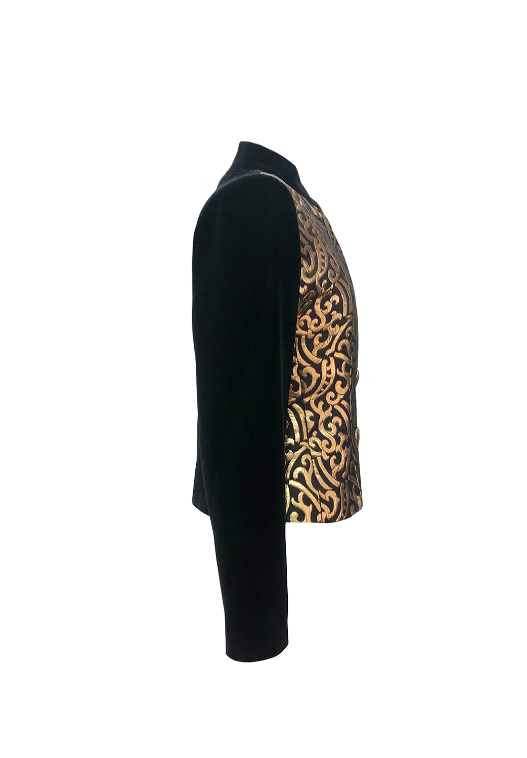 Черный жакет Yves Saint Laurent с золотистыми пуговицами