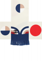 Шелковый шарф-бандо Chanel с бахромой